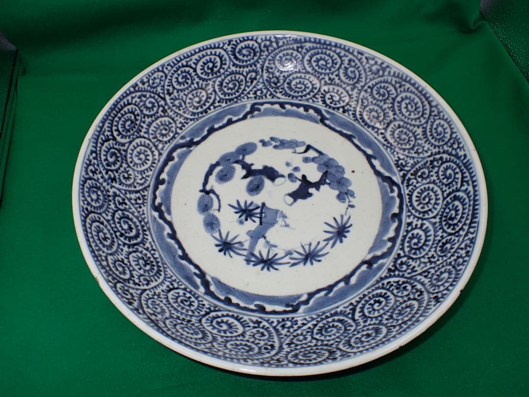 骨董品 古伊万里 タコ唐草 大皿 享保