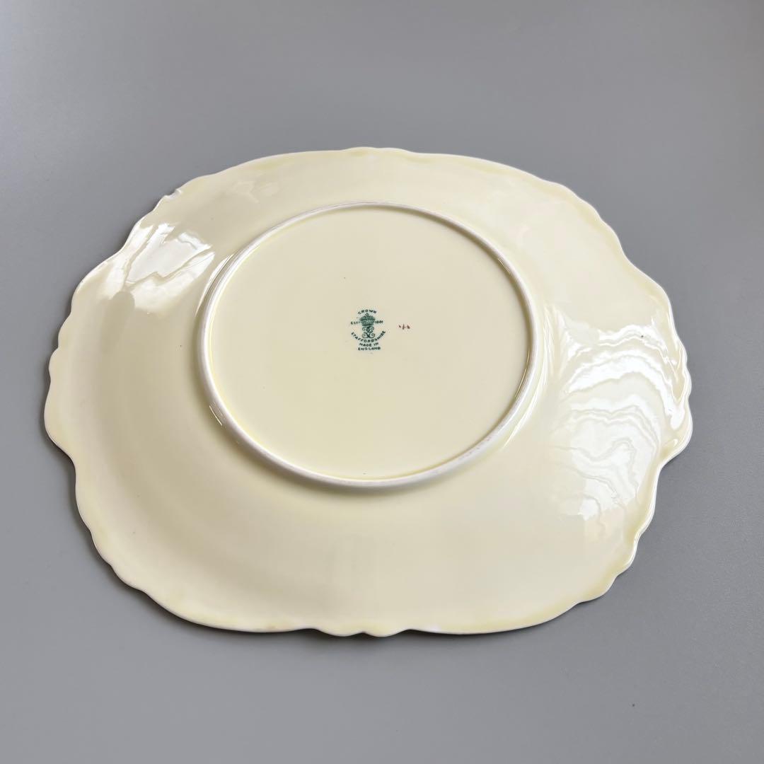 英国製アンティーク　CROWN STAFFORDSHIRE　金彩　取手付プレート