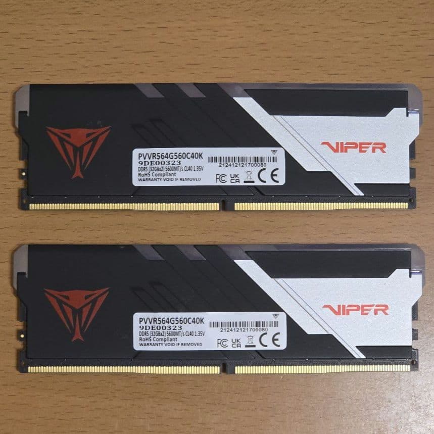 Viper Venom RGB対応 DDR5 64GB PC5-44800