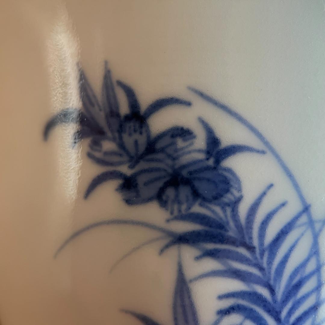 後期鍋島 草花文 猪口／向付 薄造り 97g 口部小ホツ φ9.2cm