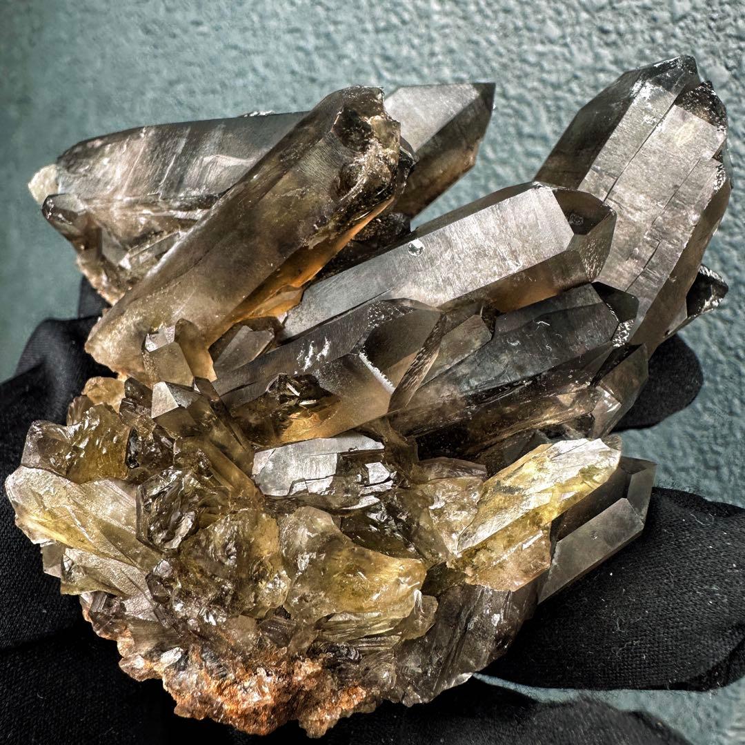 【金運· 魔除 ·浄化】煙水晶スモーキークォーツ 水晶クラスター 原石A1597