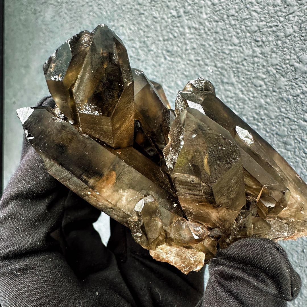 【金運· 魔除 ·浄化】煙水晶スモーキークォーツ 水晶クラスター 原石A1597