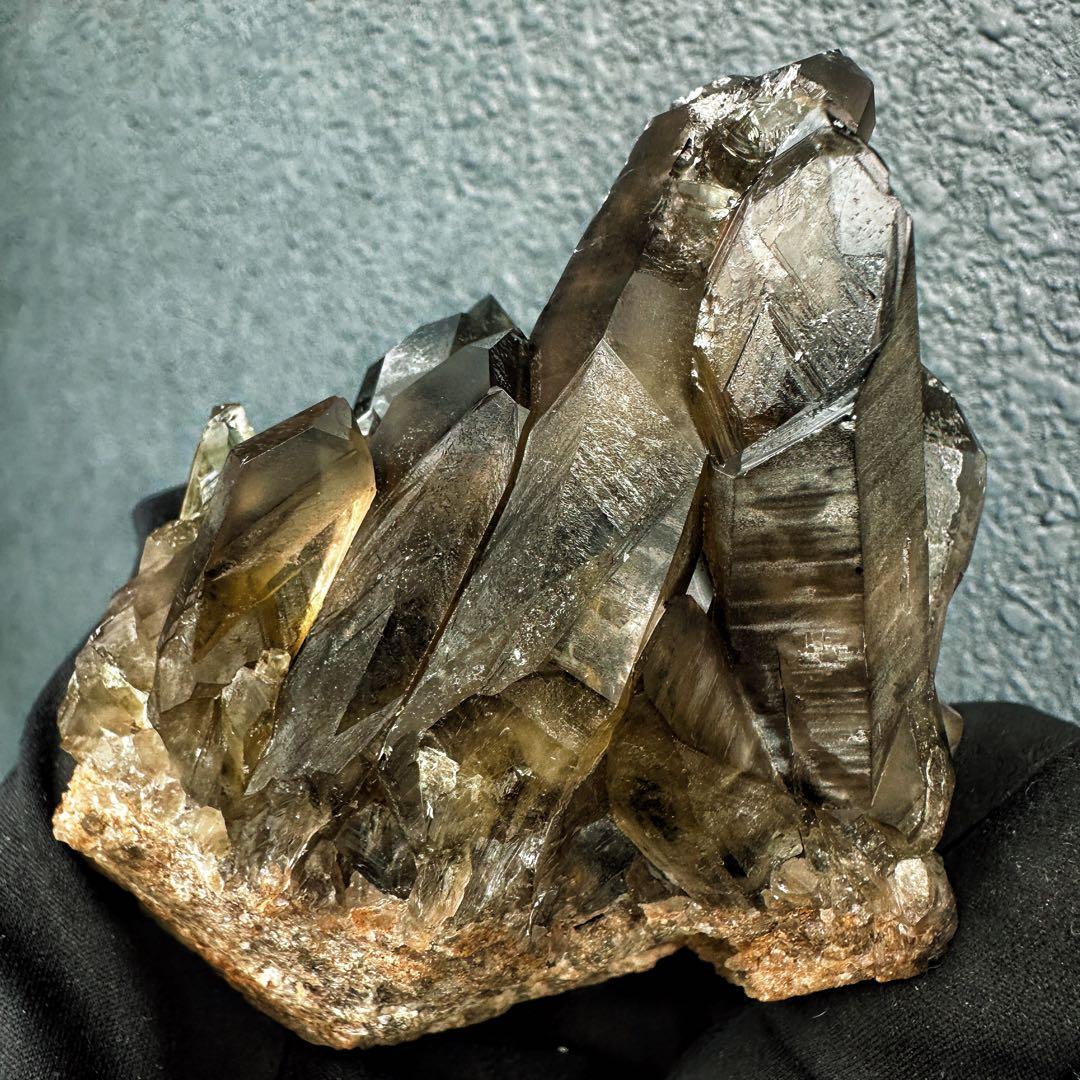 【金運· 魔除 ·浄化】煙水晶スモーキークォーツ 水晶クラスター 原石A1597
