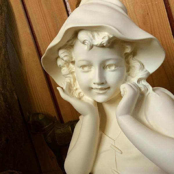 イタリアン ヴィンテージ*ジュゼッペ・ベッシ*少女の胸像*伊製 石膏オブジェ