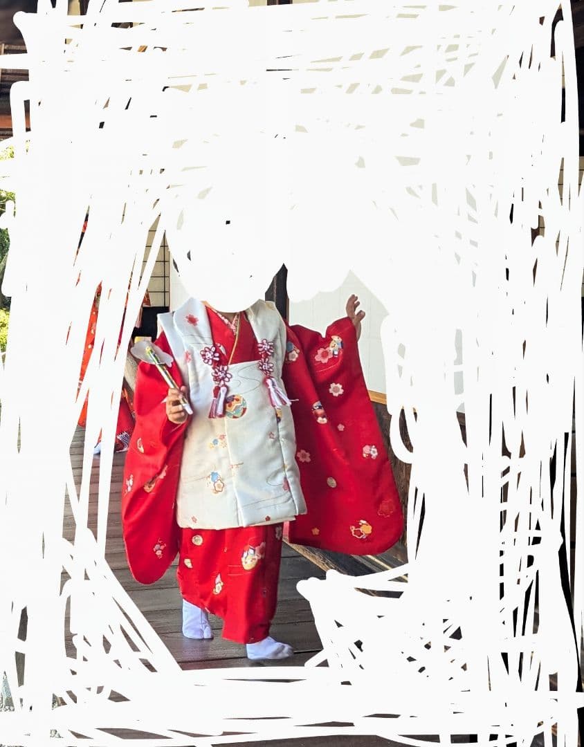 七五三　着物　三歳　古典柄　アンティーク