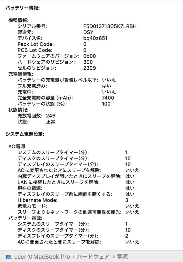 MacBook Pro 2019 /16インチ/ i9 2.4GHz 16GB