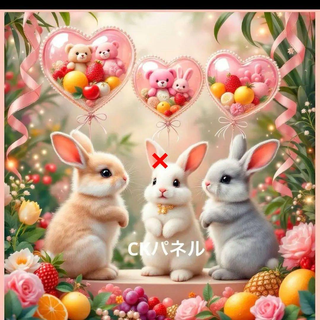 激レアうさぎとバルーンパネル生地　ハンドメイド