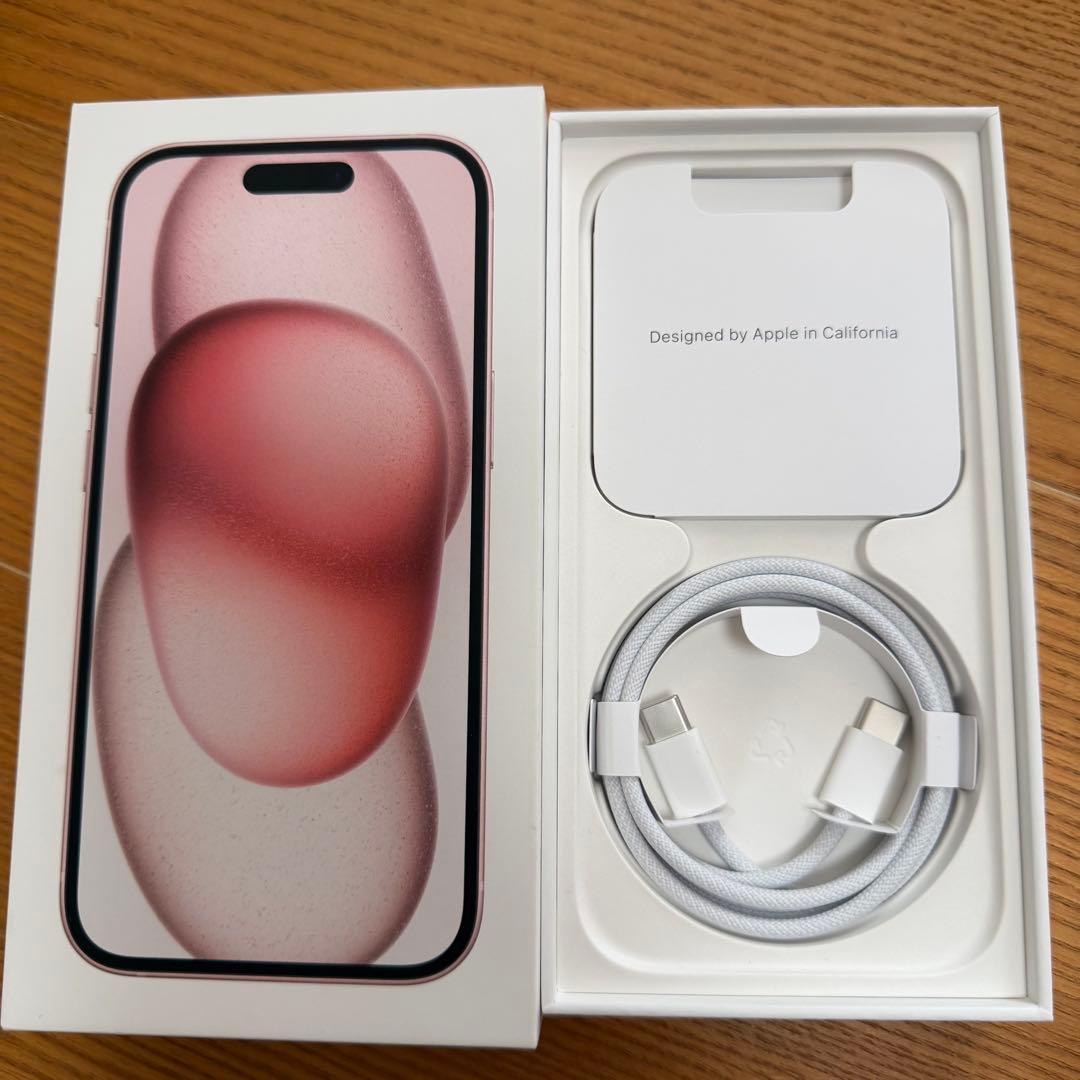 【美品】 iPhone15 ピンク 128GB simフリー 保護フィルム付き