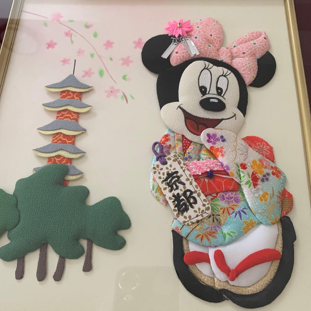 ミニーマウス　和風アート 桜 五重塔　京都　ディズニー