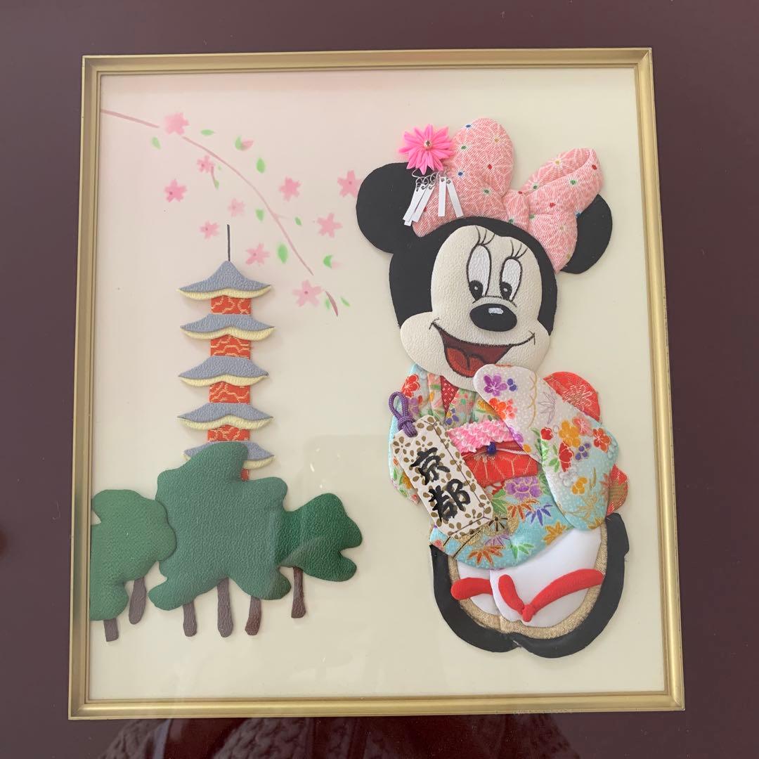 ミニーマウス　和風アート 桜 五重塔　京都　ディズニー