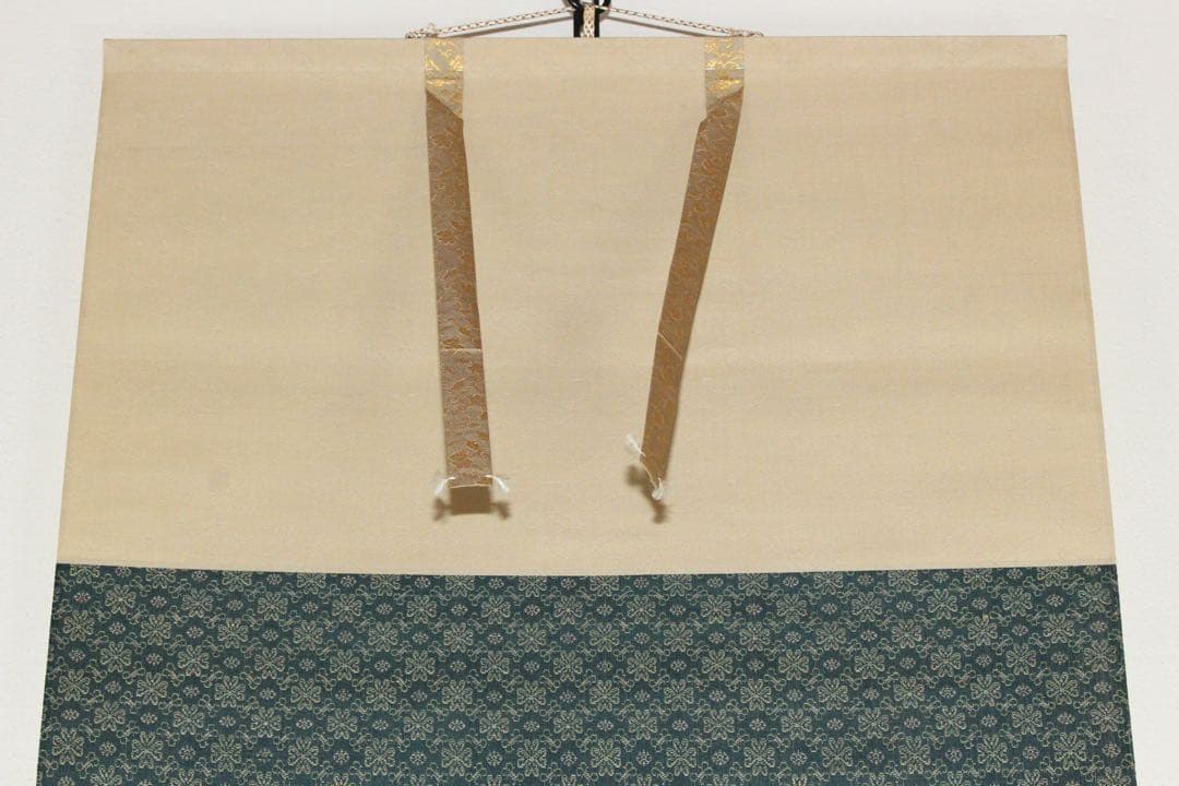 No5606掛軸　巣雲文景　山水人物図　絹本着色　日本画　古画　古美術　送料無料
