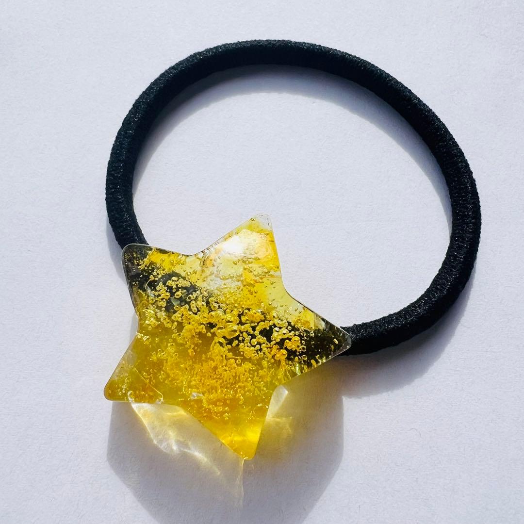 星 琉球ガラス ヘアゴム yellow