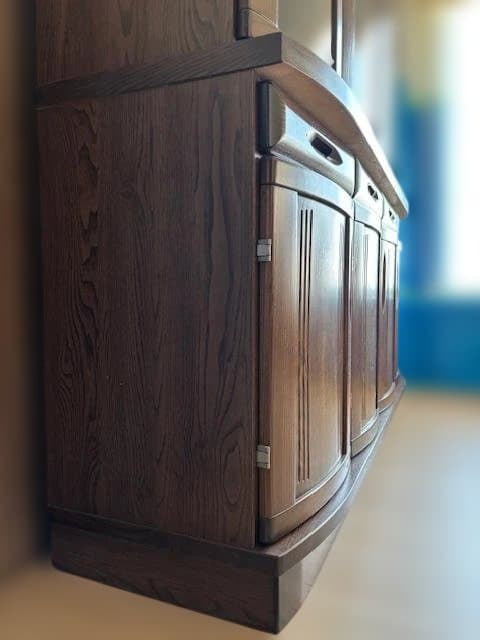 【美品】【送料込88,800円】幅164cm 大型 木製キャビネット ガラス扉