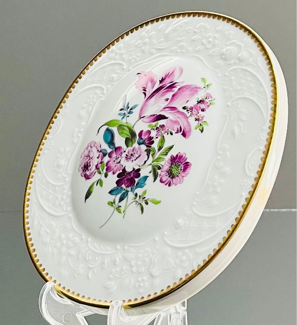 Meissen マイセン /※ 1級品 上級金彩装飾 陶板 フラワーブーケ