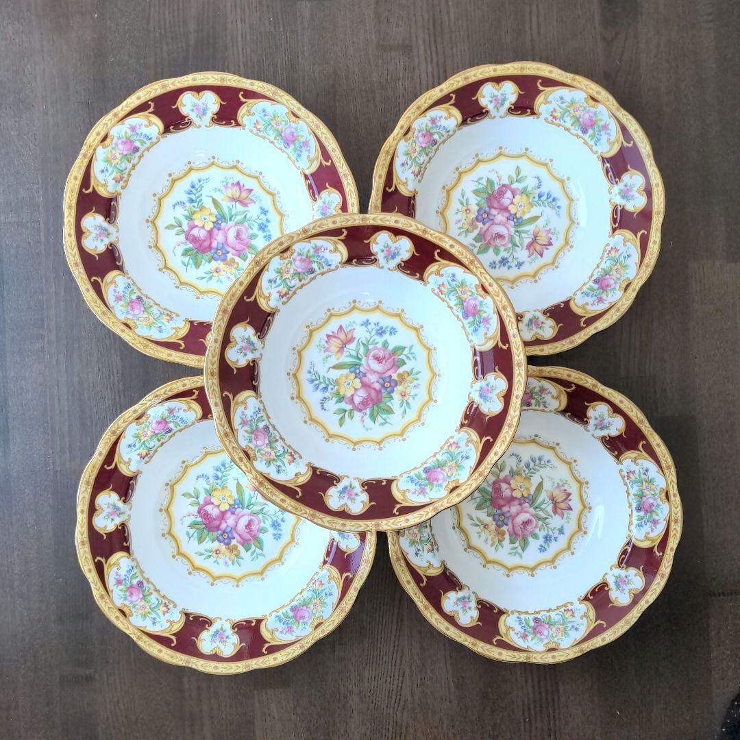 ロイヤルアルバート　レディハミルトン　スープ皿5枚セット