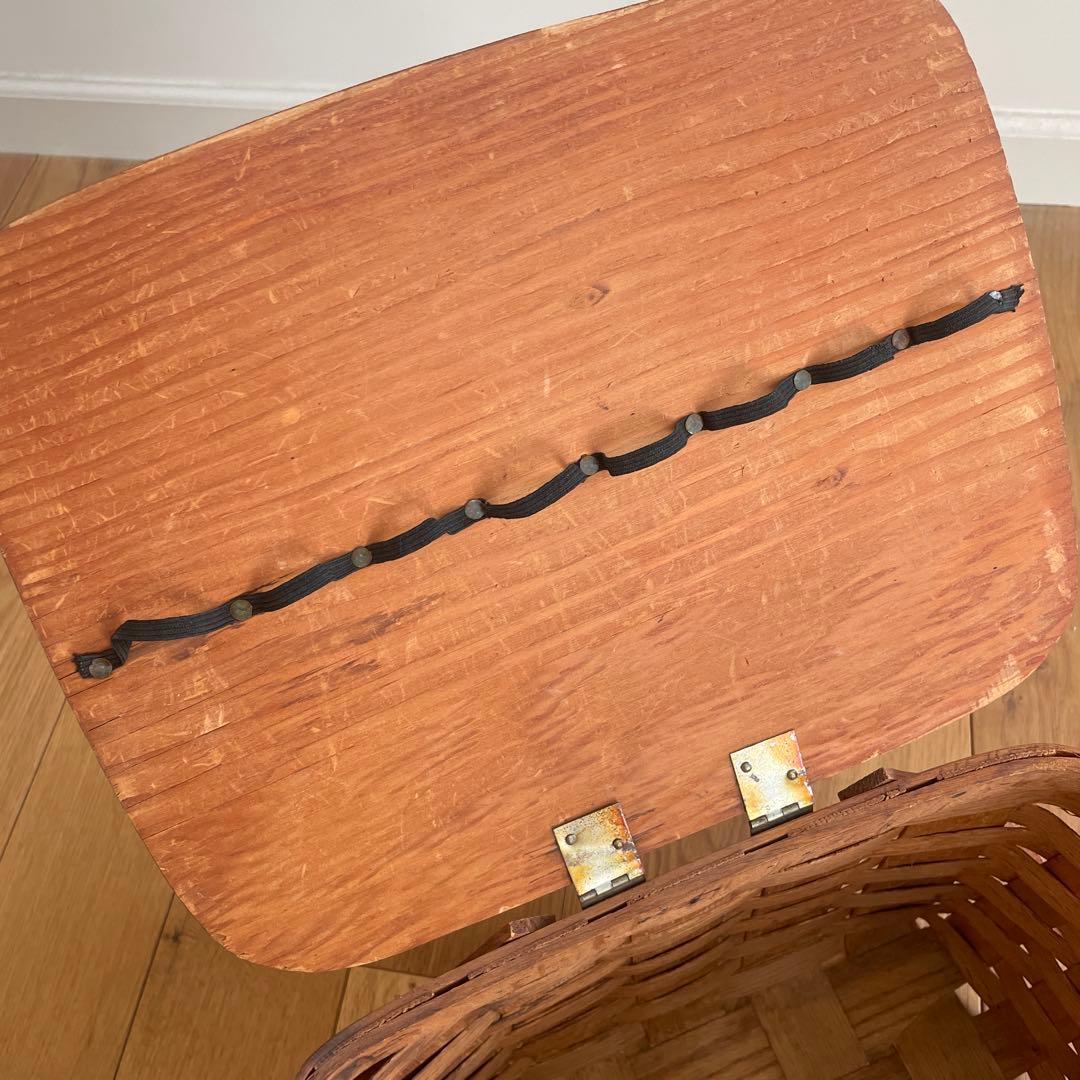 アンティーク 大きな ピクニックバスケット シェーカー ハンドメイド