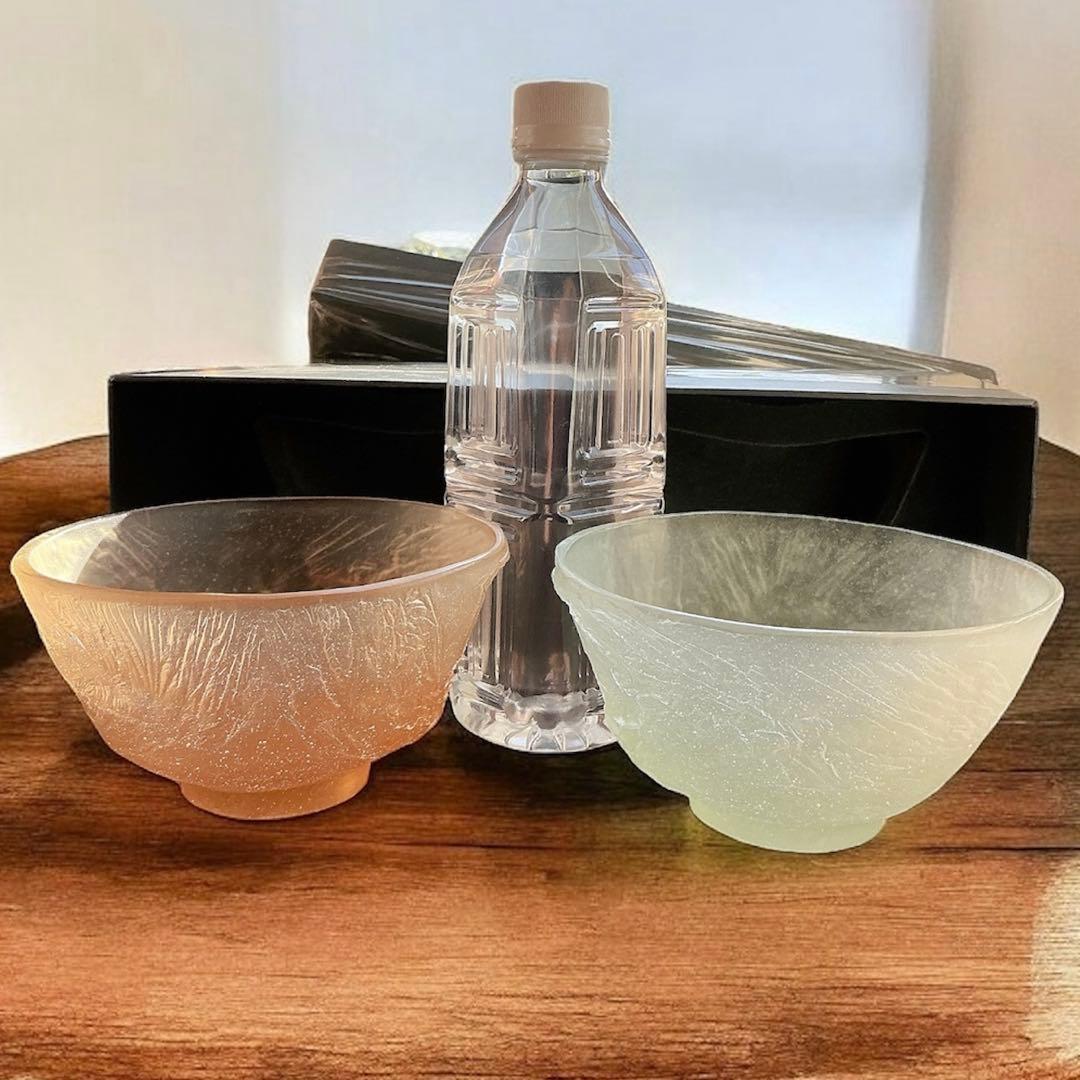 ドームフランス 抹茶茶碗 夫婦茶碗 新品未使用 水晶 クリスタルボウル daum