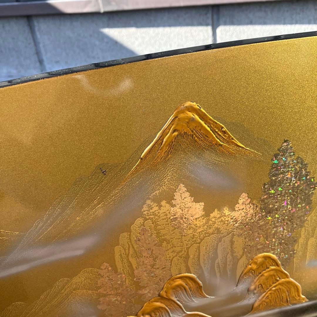 B-2 美品 高級 御屏風 金彩 山水 3枚折 伝統工芸品 雛人形 五月人形