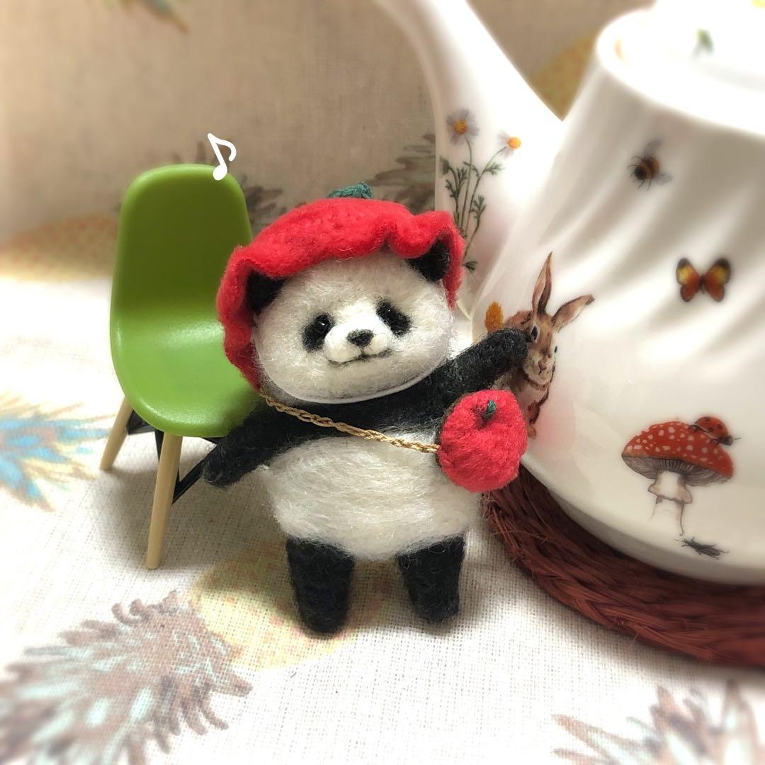 【ぴよサブレページです】大福ハムスターちゃんりんごのパンダちゃん2体セット