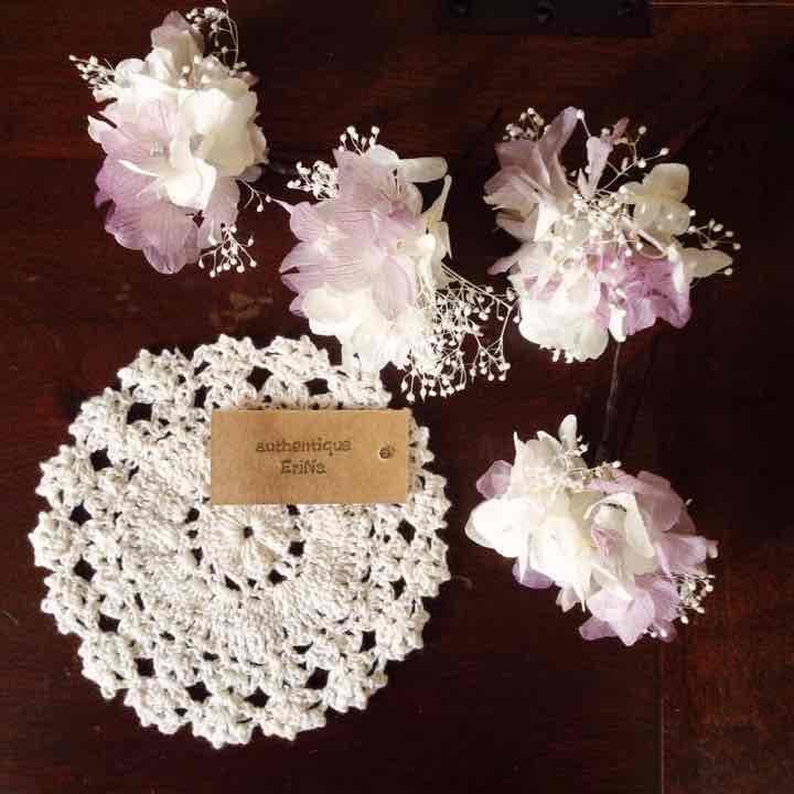 1450円 本物花 クラッシックパープル 髪飾り 卒業 入学 ブライダル