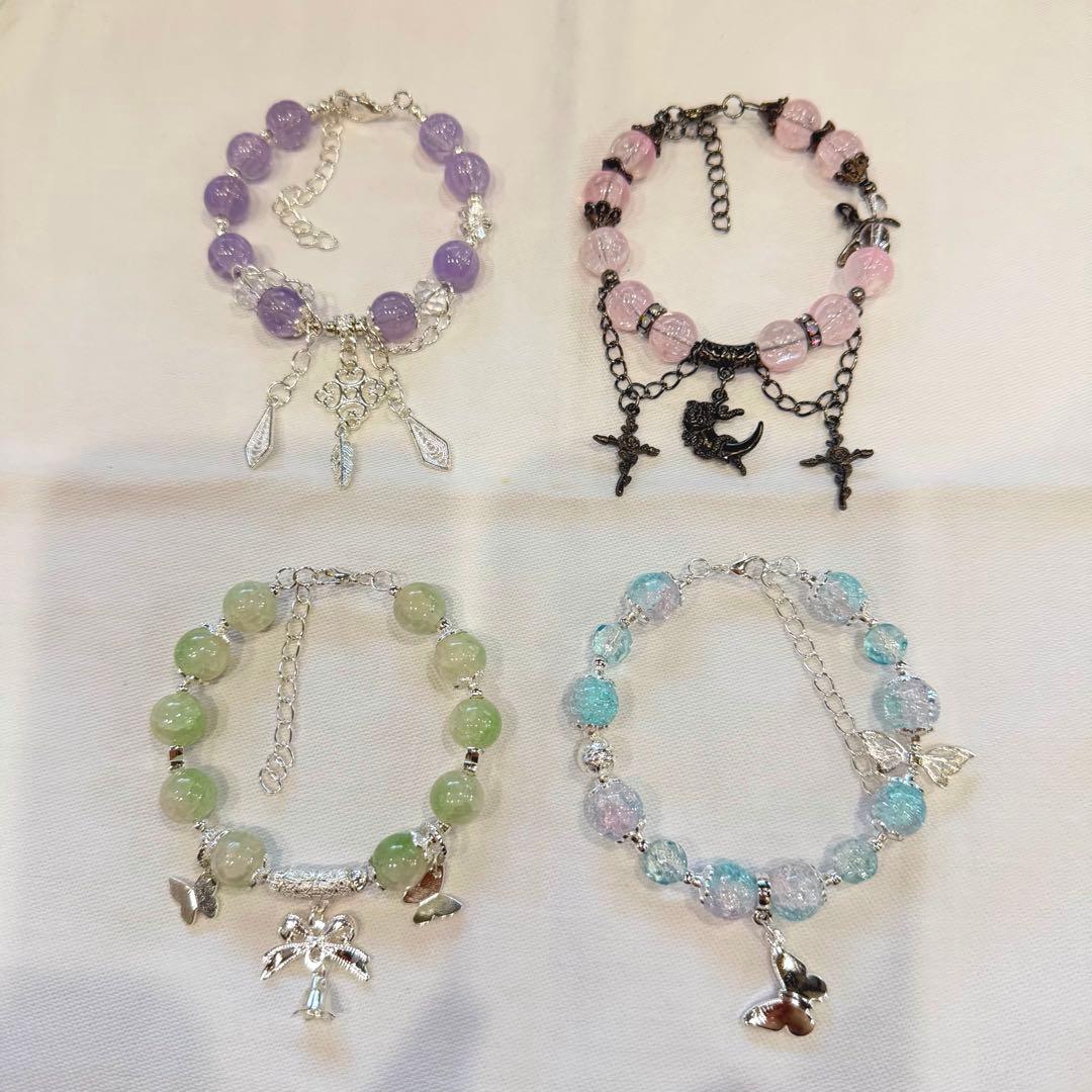 ガラスビーズ ブレスレット ハンドメイド