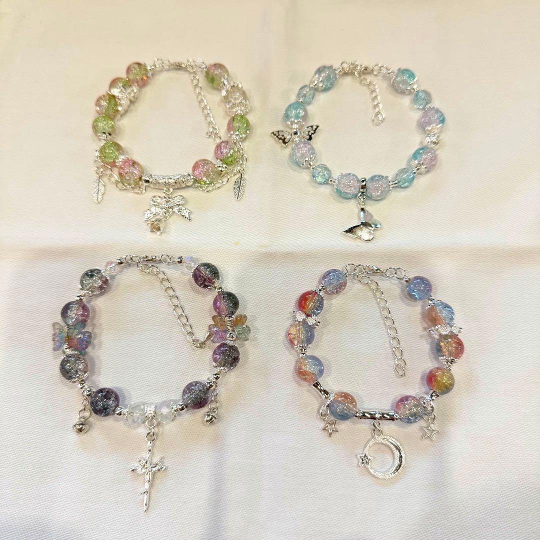 ガラスビーズ ブレスレット ハンドメイド