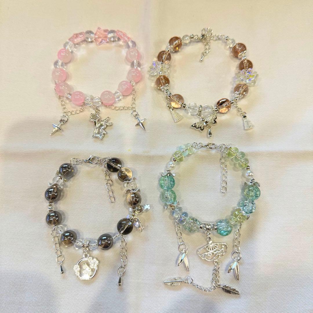ガラスビーズ ブレスレット ハンドメイド