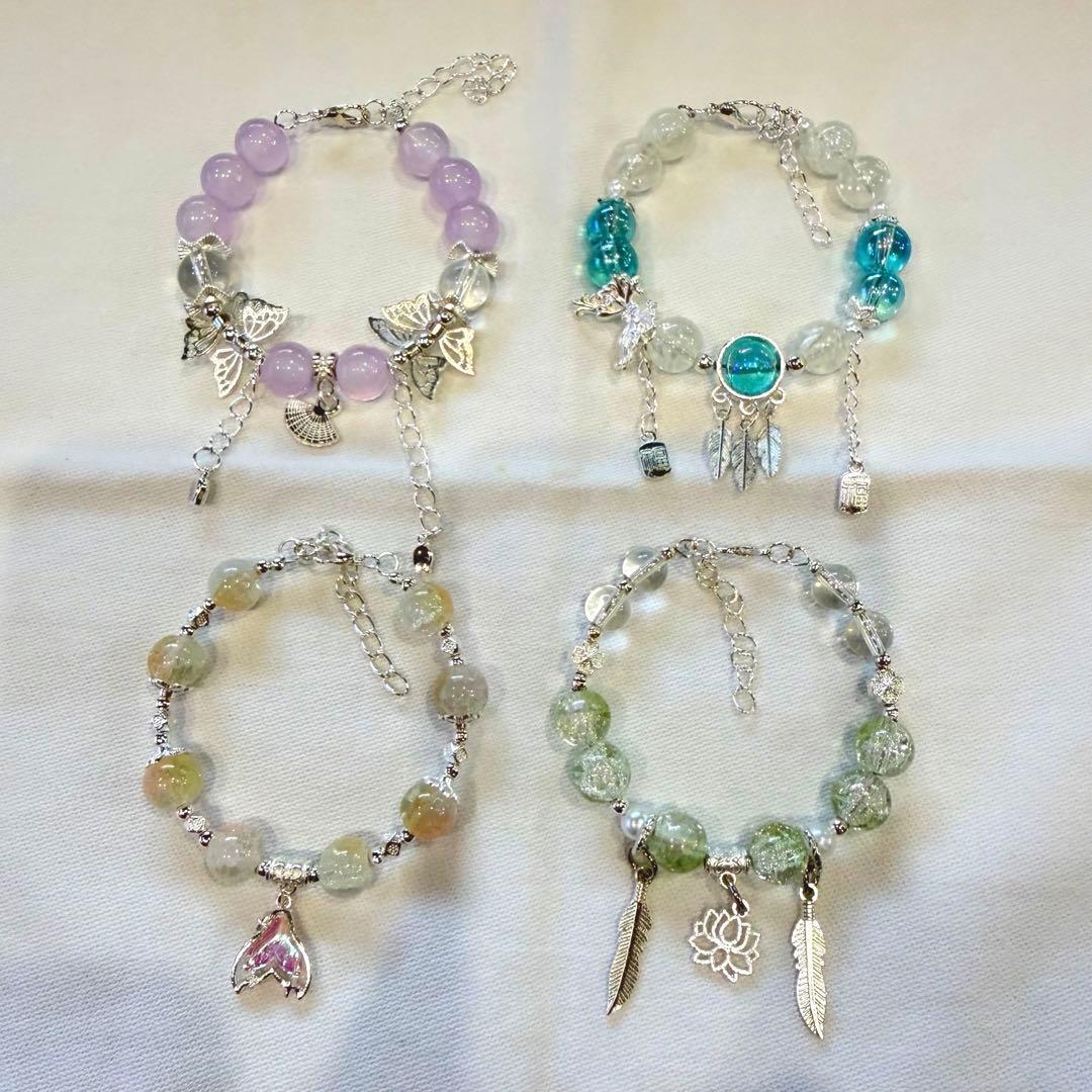 ガラスビーズ ブレスレット ハンドメイド