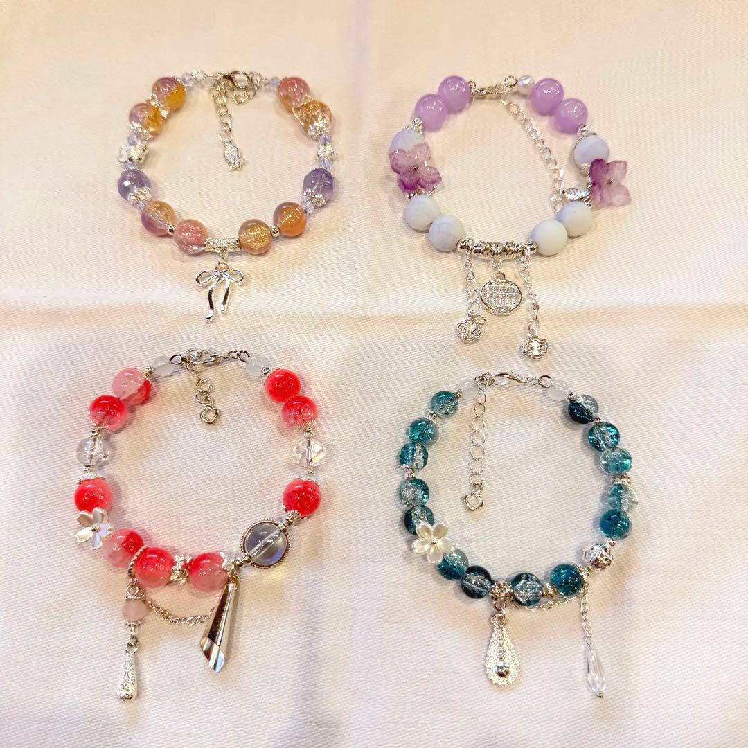 ガラスビーズ ブレスレット ハンドメイド