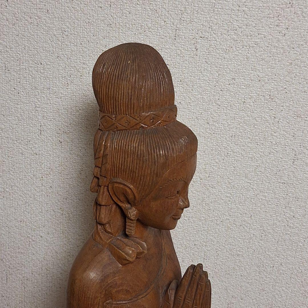 バリ島　木彫り　女性像　彫刻　アンティーク　置物