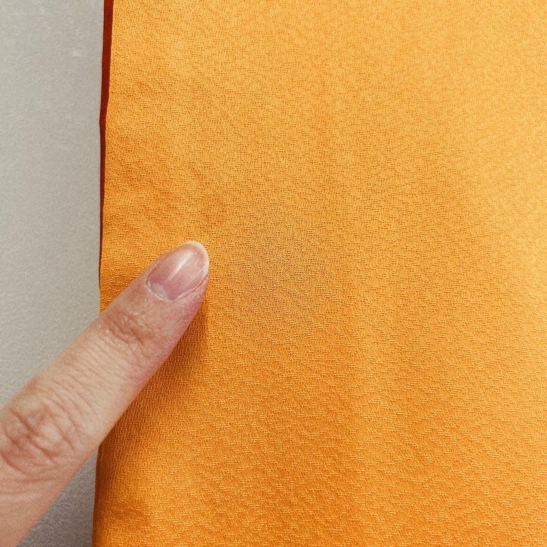 セット　七五三７歳女の子　着物＆帯＆簡単半衿＆小物　豪華刺繍　みかん色金銀刺繍桜