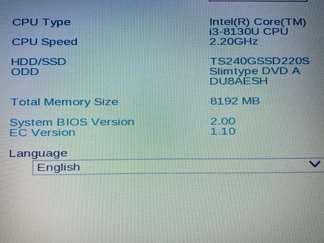 東芝dynabook B65/H 第8世代 i3-8130U/8G/240G