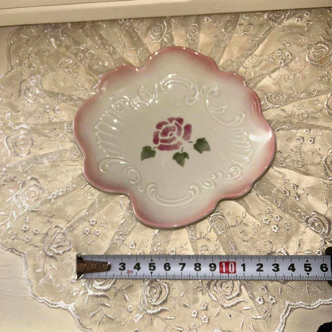 マニー　ローズ　陶器　ペタルシリーズ　ミニプレート4枚組