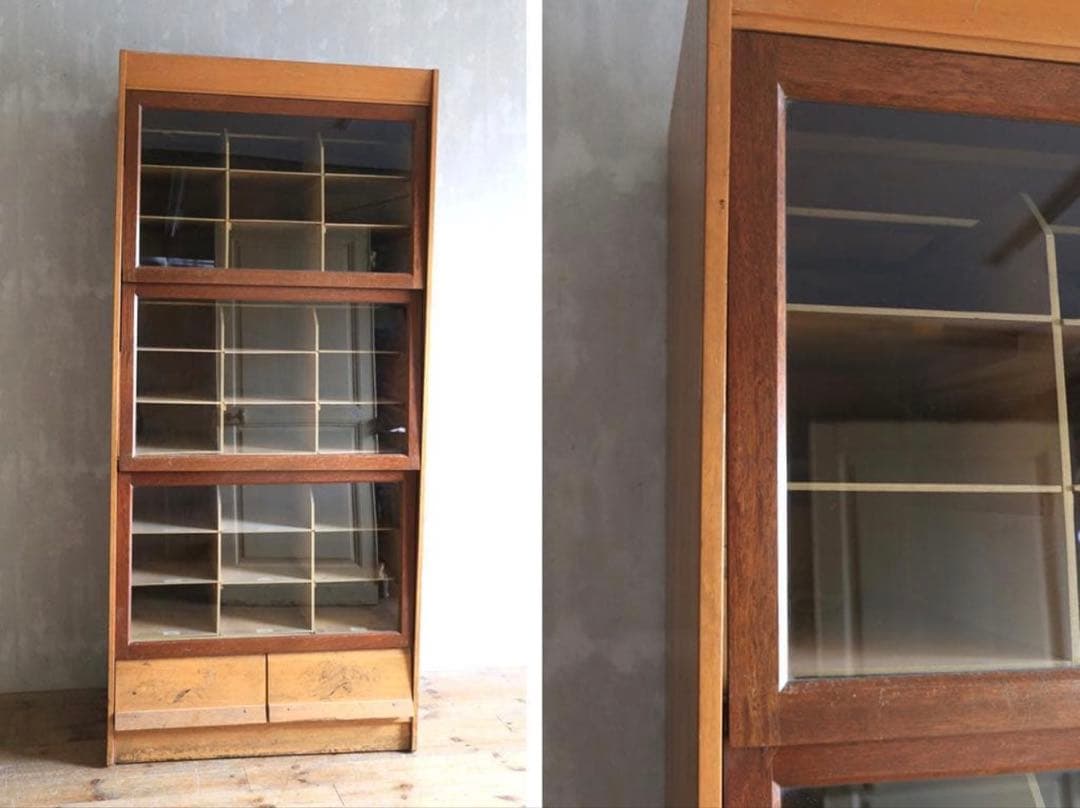 GMW)イギリスアンティーク木製27杯シャツキャビネット/食器棚飾り棚