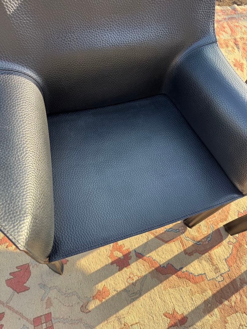 Cassina 413 CAB 黒本革 アームチェア マリオ・ベリーニ