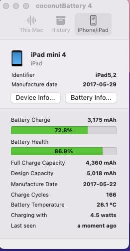 【バッテリー86.9％/大容量128GB】iPad mini4（第4世代）
