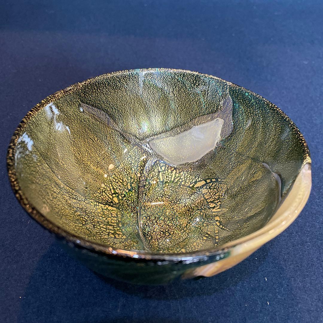 『西中 千人』(にしなか ゆきと)作のガラスの【呼継 茶碗】共箱※美品