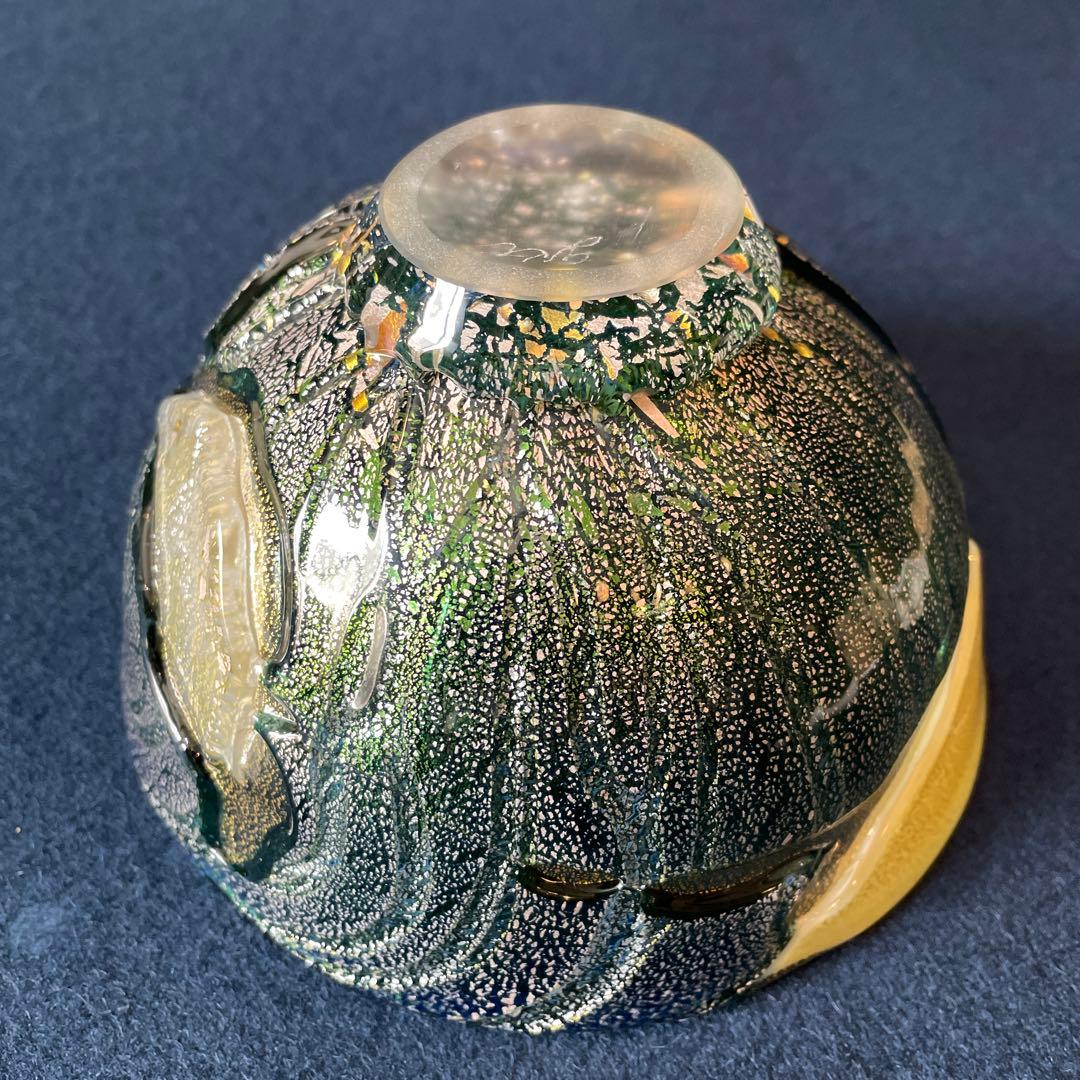 『西中 千人』(にしなか ゆきと)作のガラスの【呼継 茶碗】共箱※美品