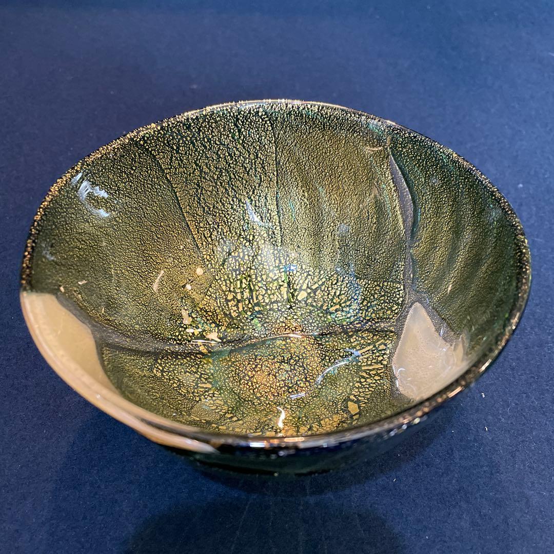 『西中 千人』(にしなか ゆきと)作のガラスの【呼継 茶碗】共箱※美品