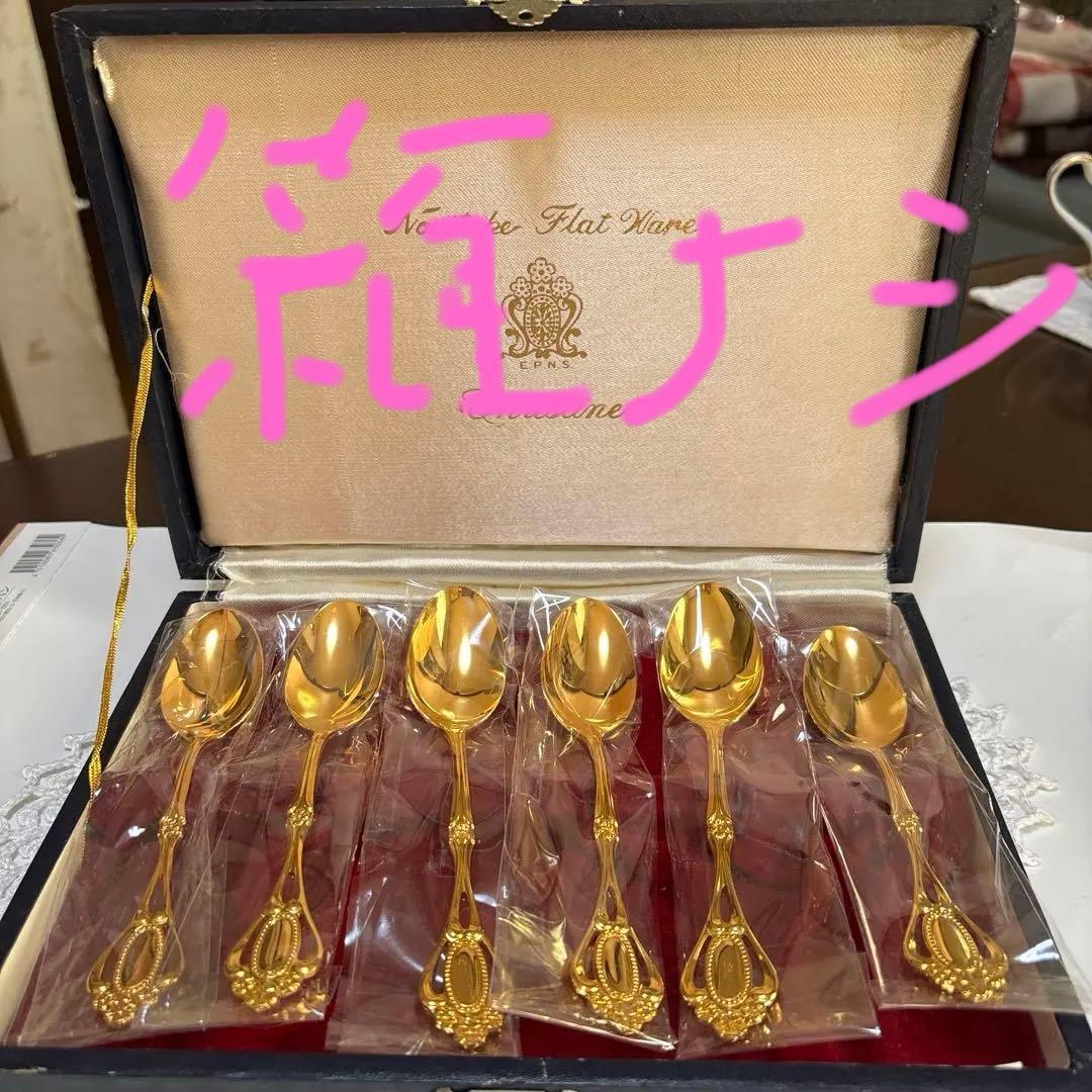 ノリタケ　クリスティーヌ　ゴールドティースプーンセット 6本入り