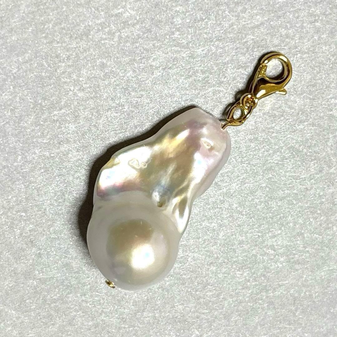 大粒 オイスターパール ネックレストップ バロック 淡水パール 大ぶり