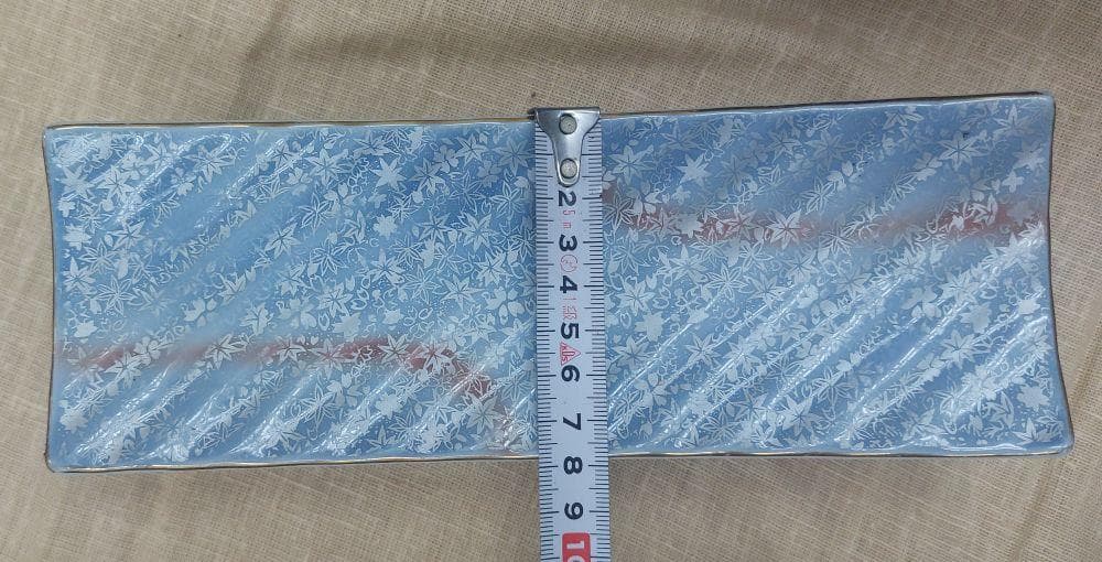 青色波模様陶器皿 　１２枚セット
