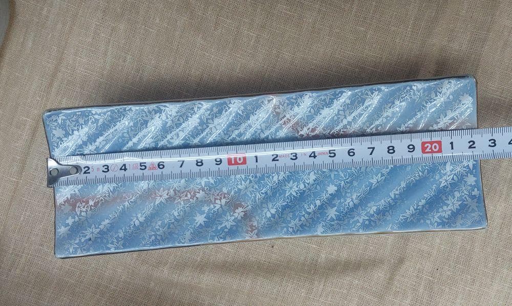 青色波模様陶器皿 　１２枚セット