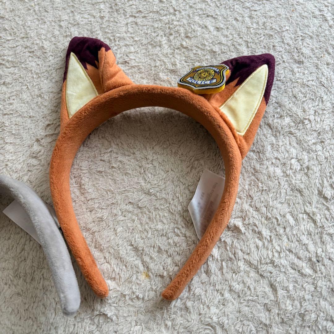 上海ディズニー　ズートピア　ニック　ジュディ カチューシャ セット