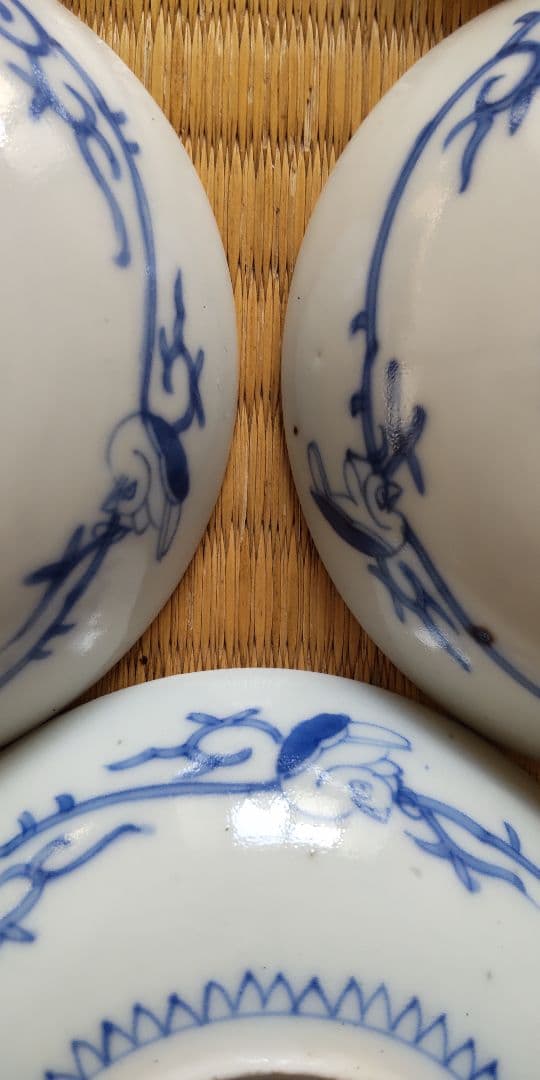 珍品　中国美術　青華　手塩皿5枚　明時代 　清時代