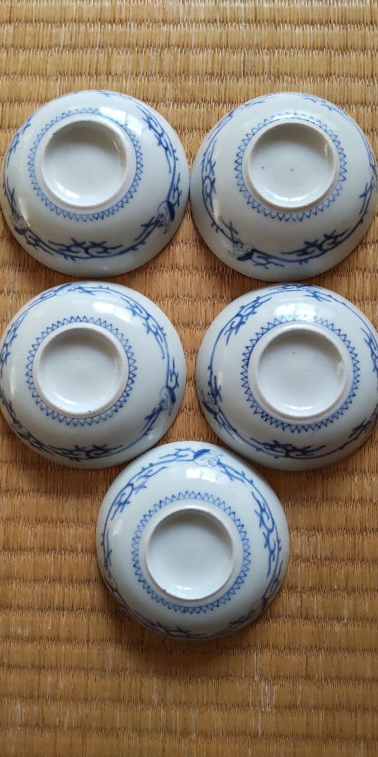 珍品　中国美術　青華　手塩皿5枚　明時代 　清時代