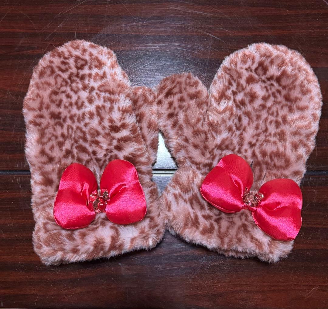 ディズニー ミニー ファンキャップ 手袋 セット ヒョウ柄 レオパード柄