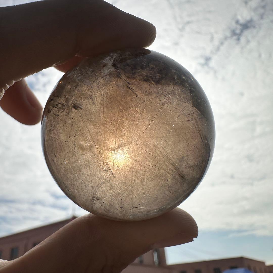 天然石ルチルクォーツのスフィア　ご購入前に在庫確認必要D.434