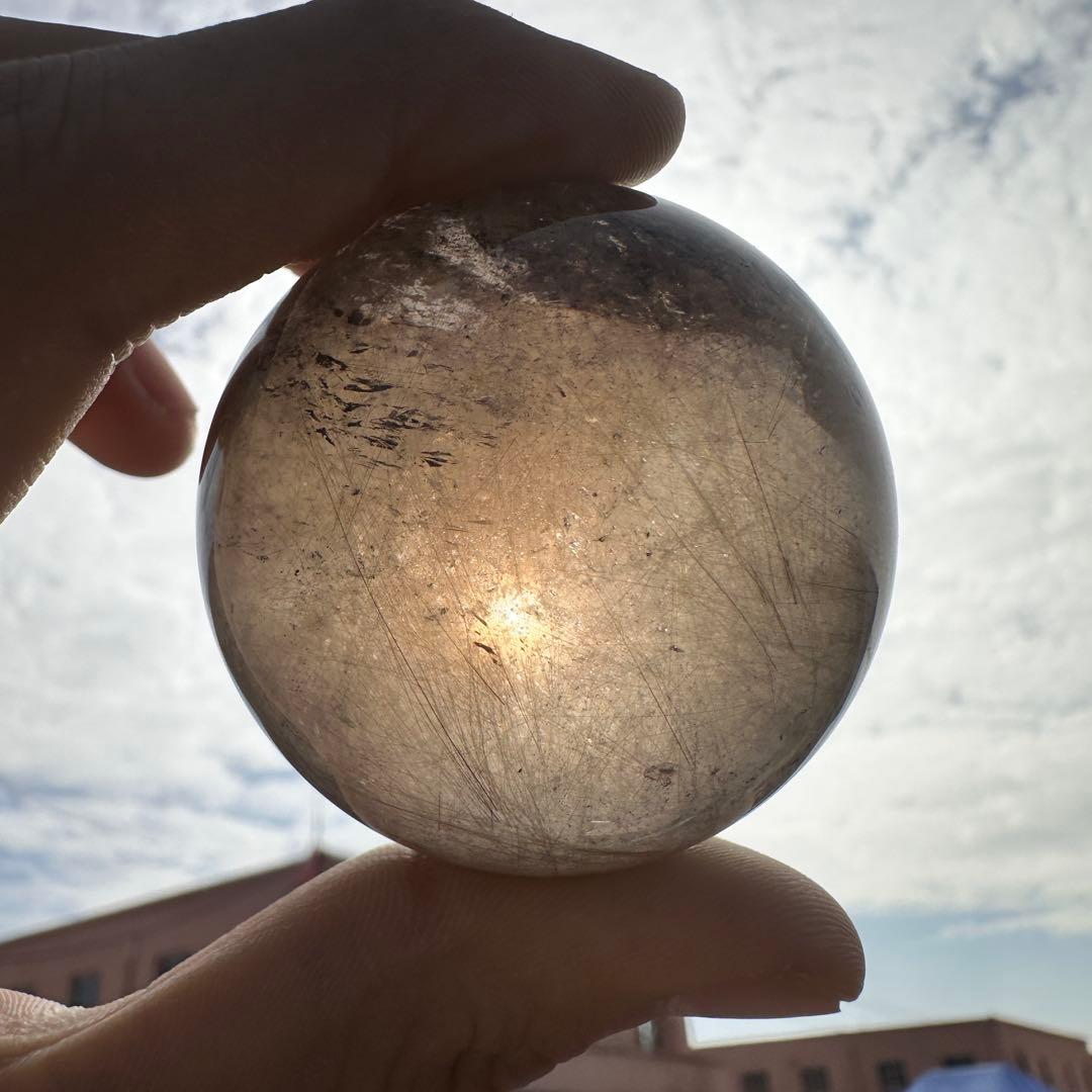 天然石ルチルクォーツのスフィア　ご購入前に在庫確認必要D.434