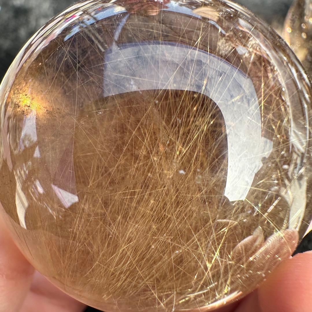 天然石ルチルクォーツのスフィア　ご購入前に在庫確認必要D.434